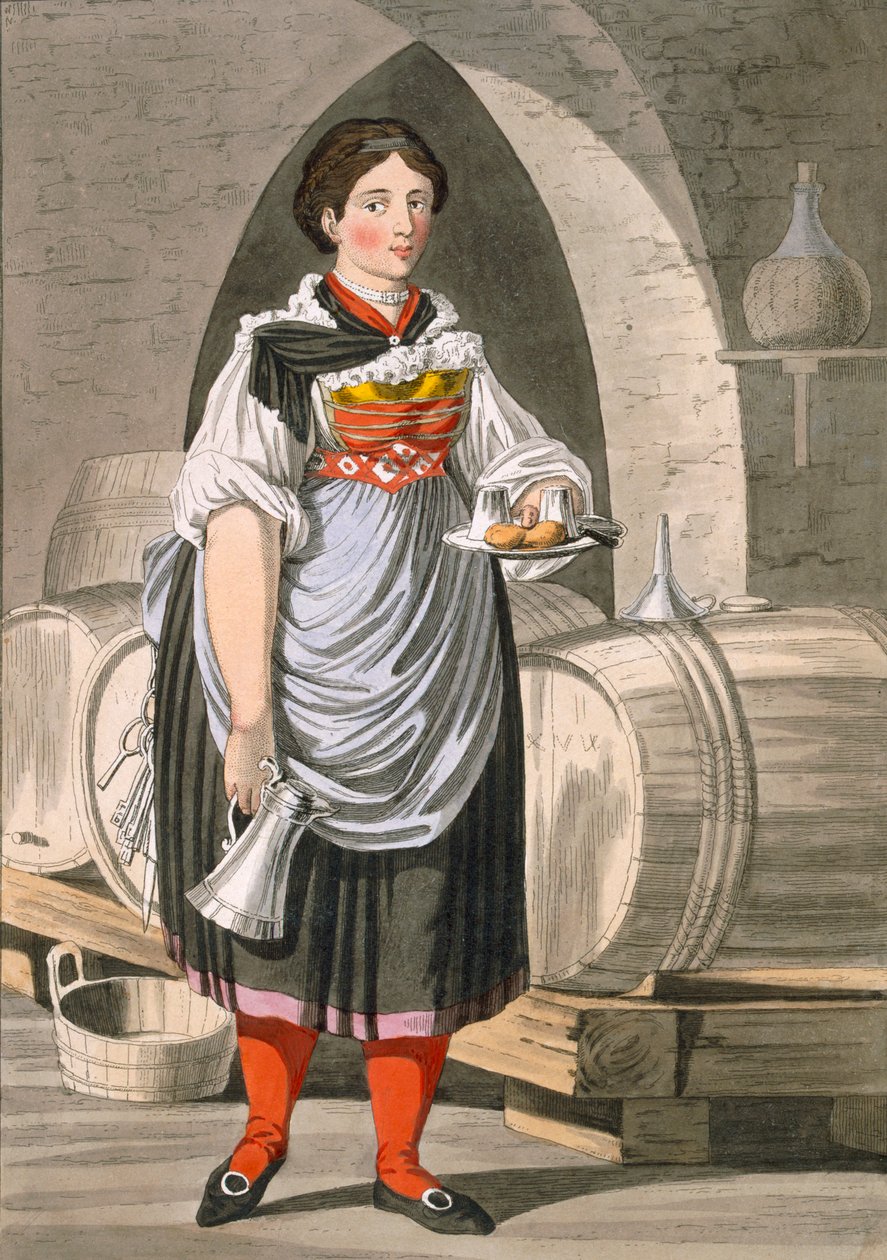 Una sirvienta en una posada cerca de Innsbruck, c.1800 de Josef Anton Kapeller