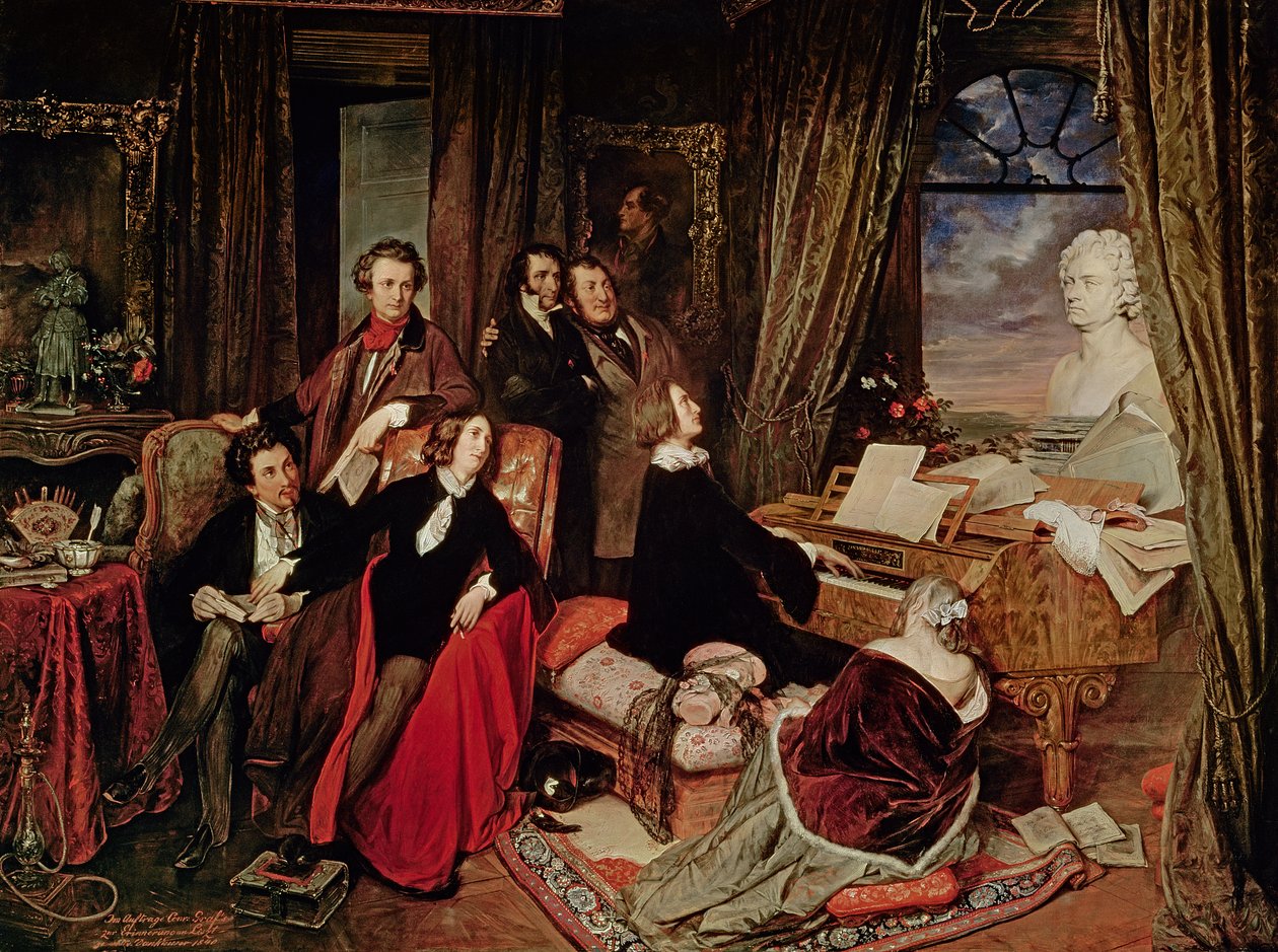 Liszt al Piano, 1840 de Josef Danhauser