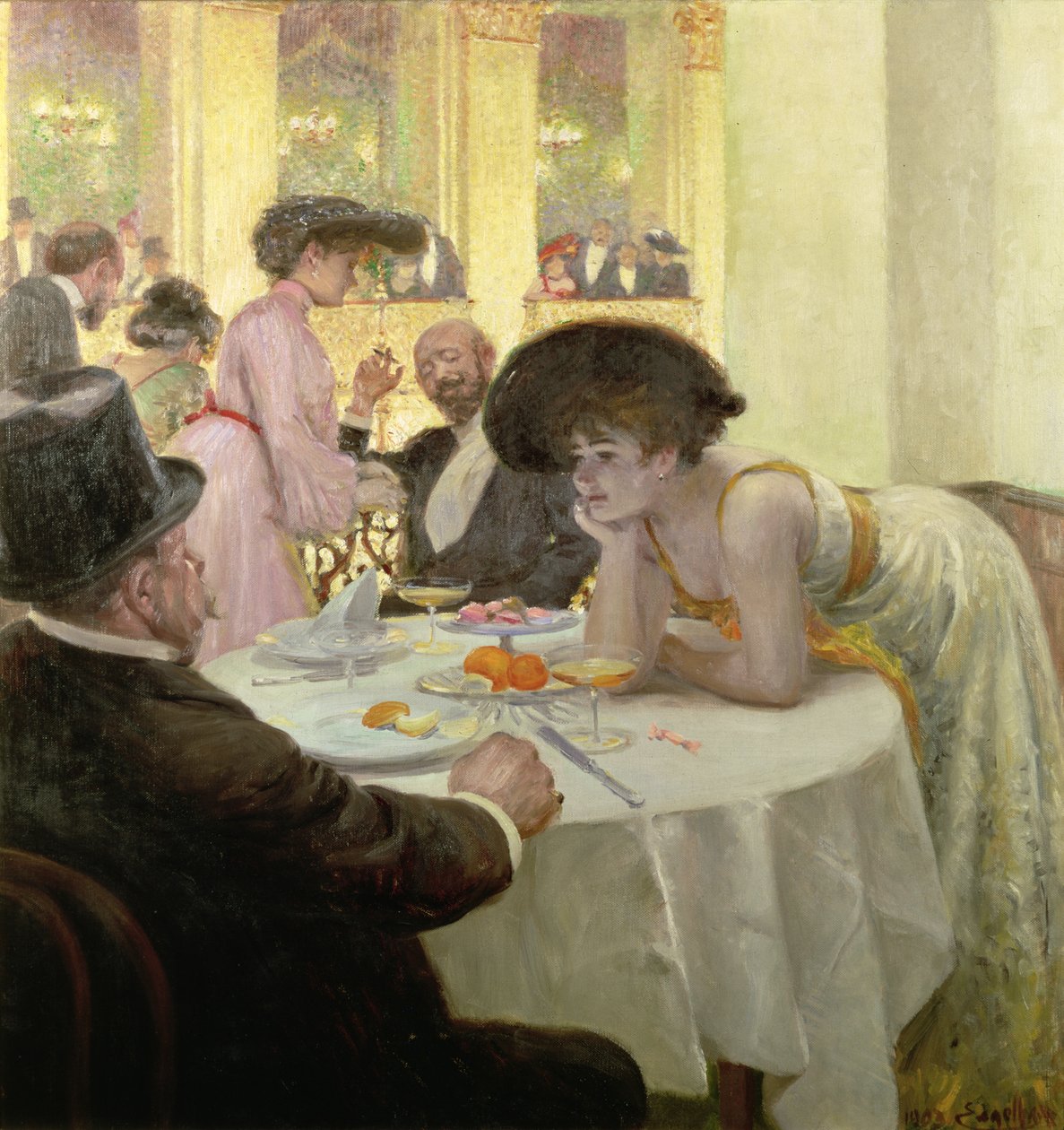 Cena con Amigos de Josef Engelhart