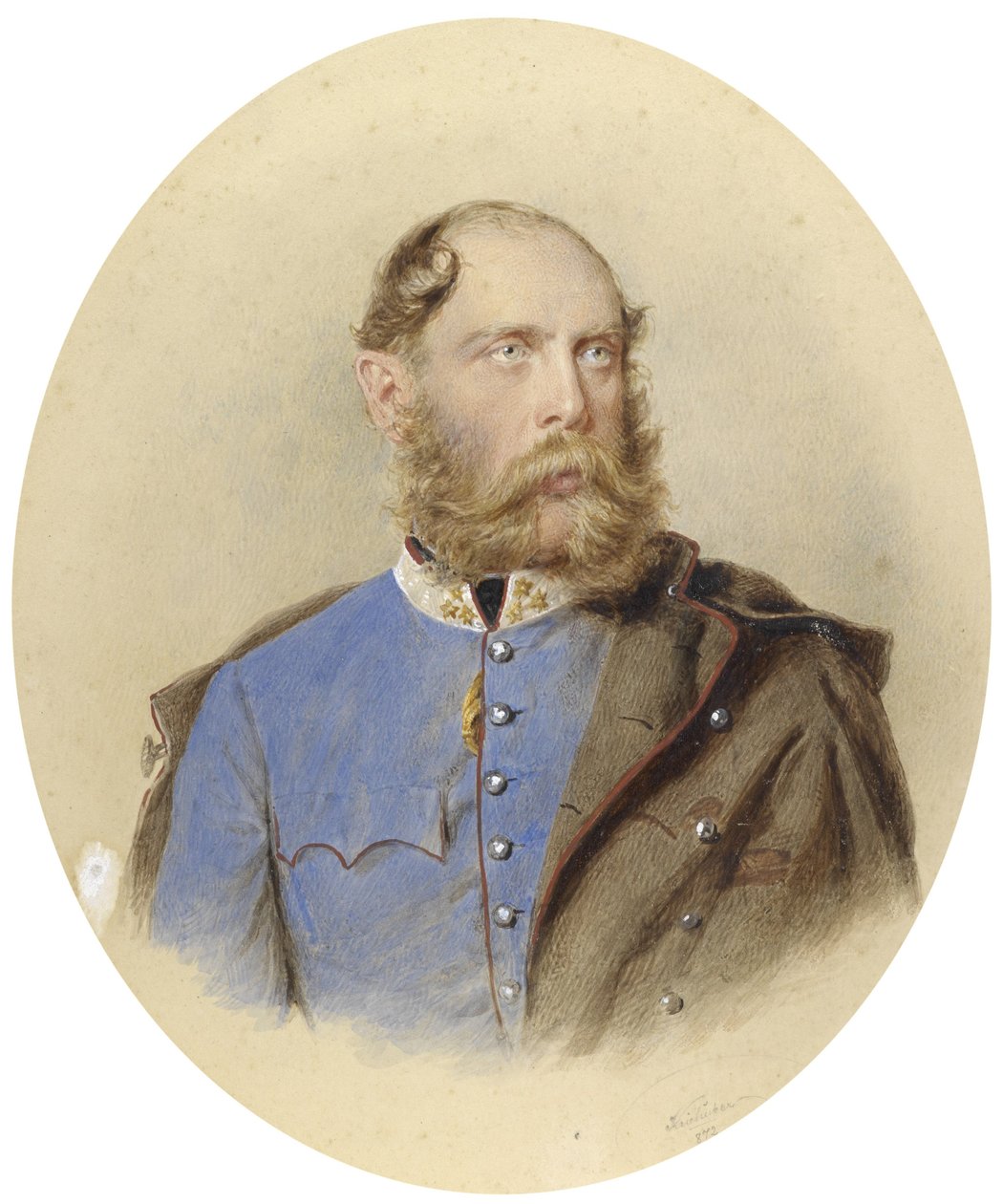 Retrato del Archiduque Carlos Luis como coronel del Regimiento de Ulanos Nº 7 de Josef Nikolaus Kriehuber