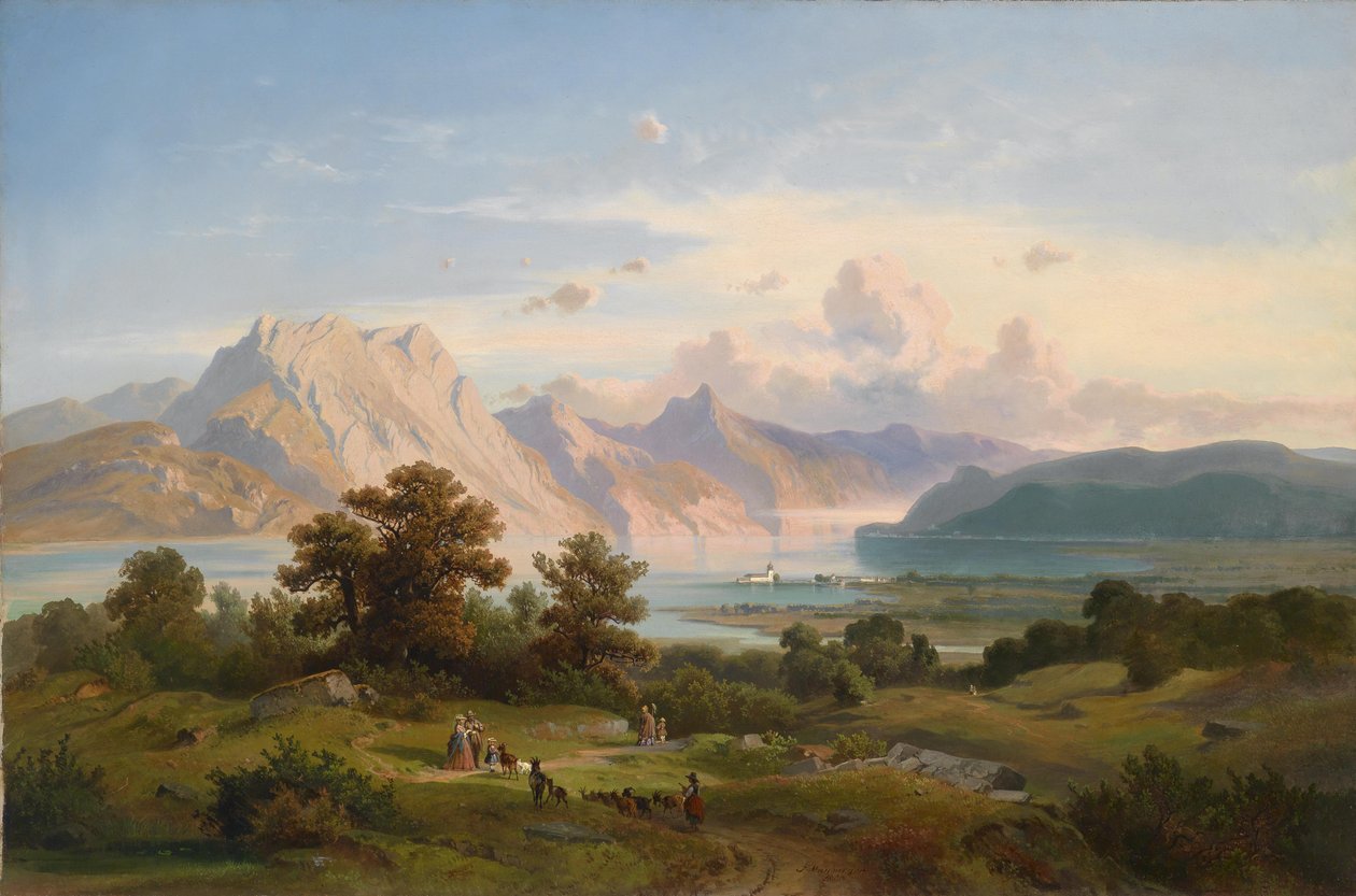 Vista del castillo de Orth en el Traunsee de Josef Mayburger