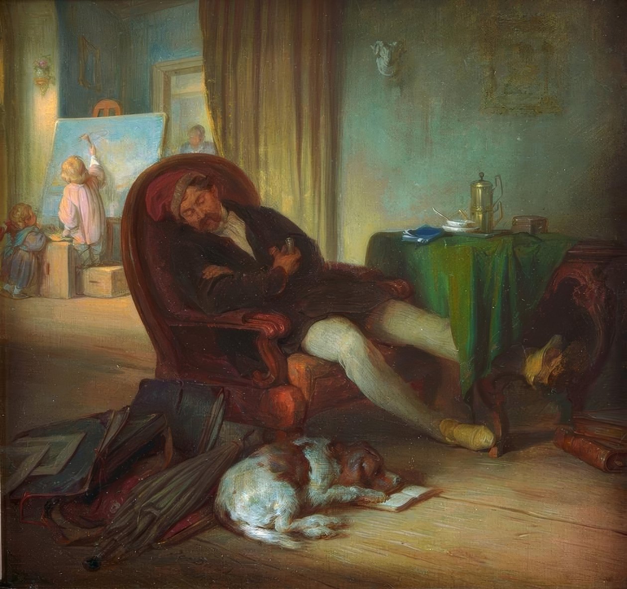 El pintor durmiente de Josef Danhauser