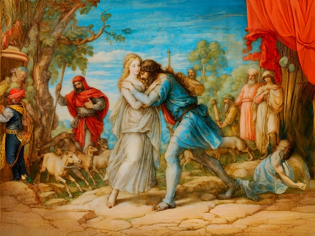 A1_Genesis_33-Jacob conoce a Raquel de Josef Johann Michel