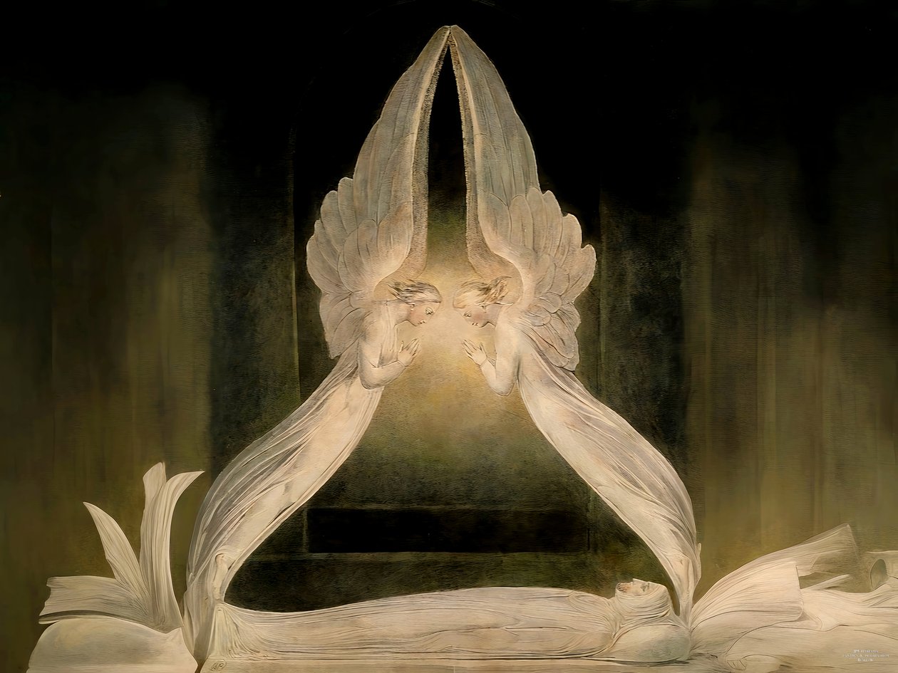 JJM-recreate_Blake-Cristo en la tumba custodiado por ángeles de Josef Johann Michel