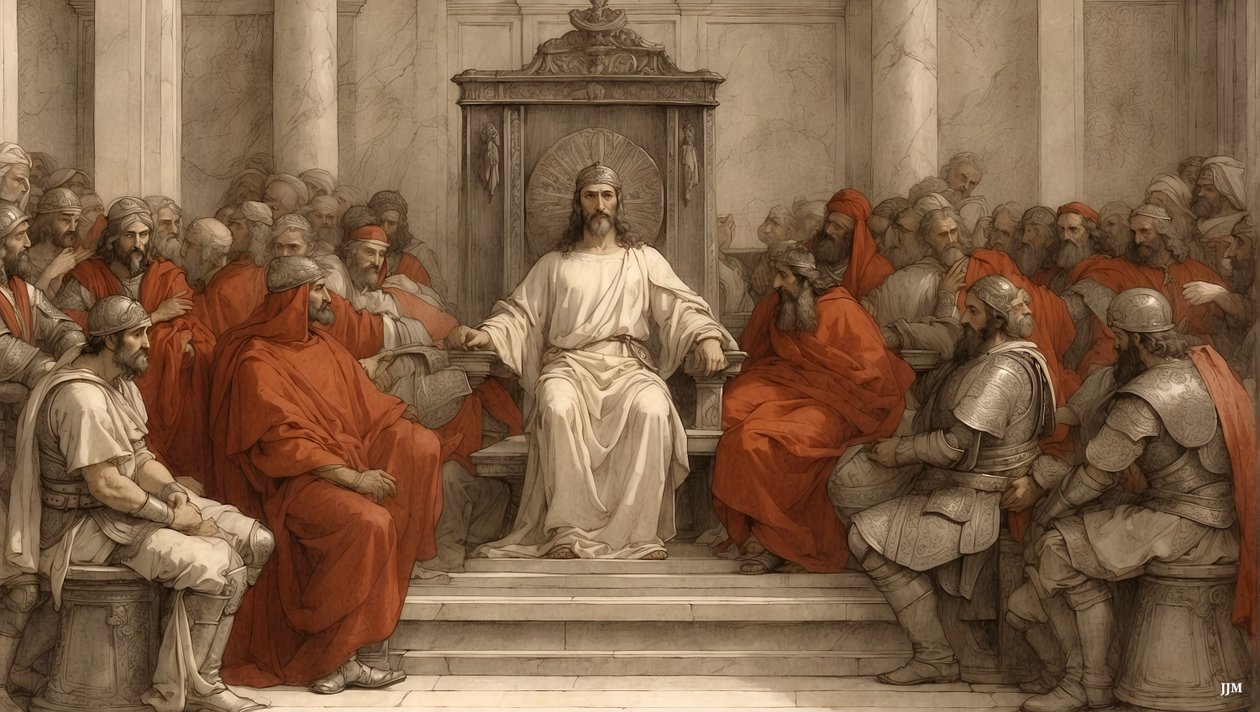 Jesus_Pilate en el tribunal_01 de Josef Johann Michel