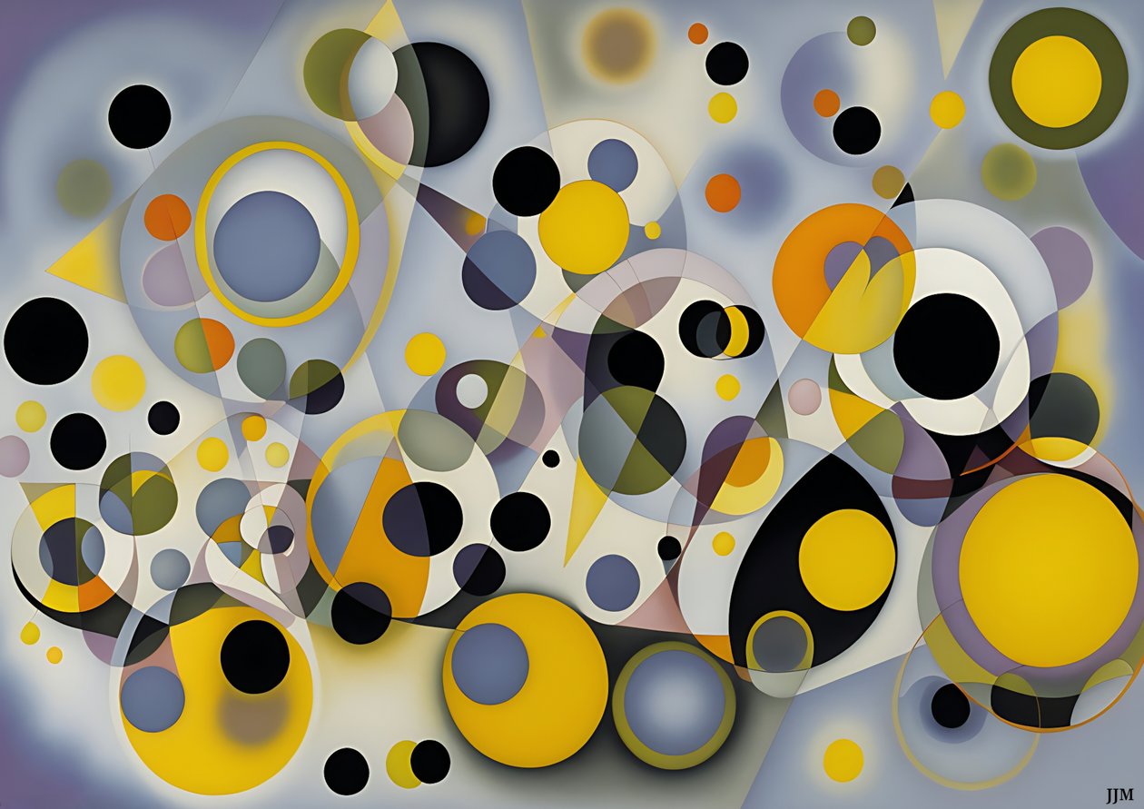 resumen: silver-yellow_circles 1 de Josef Johann Michel