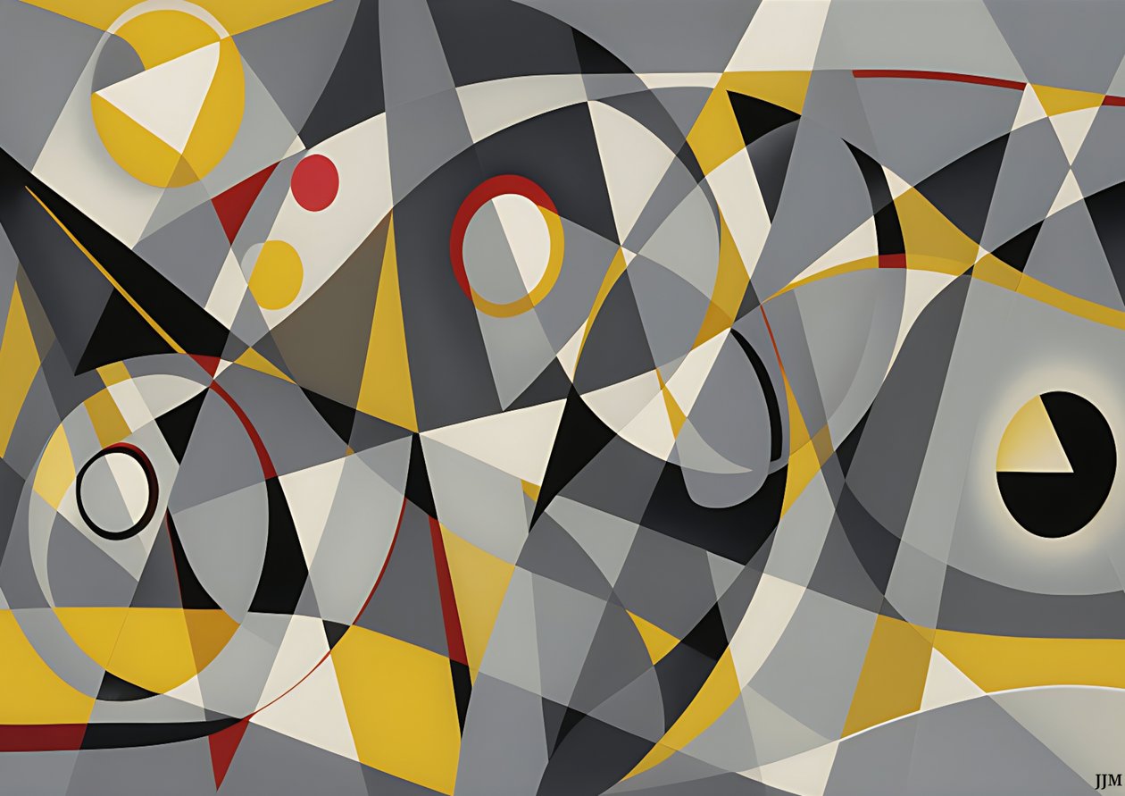 resumen: silver-yellow_circles 2 de Josef Johann Michel