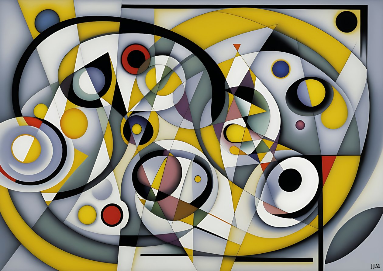 resumen: silver-yellow_circles 3 de Josef Johann Michel