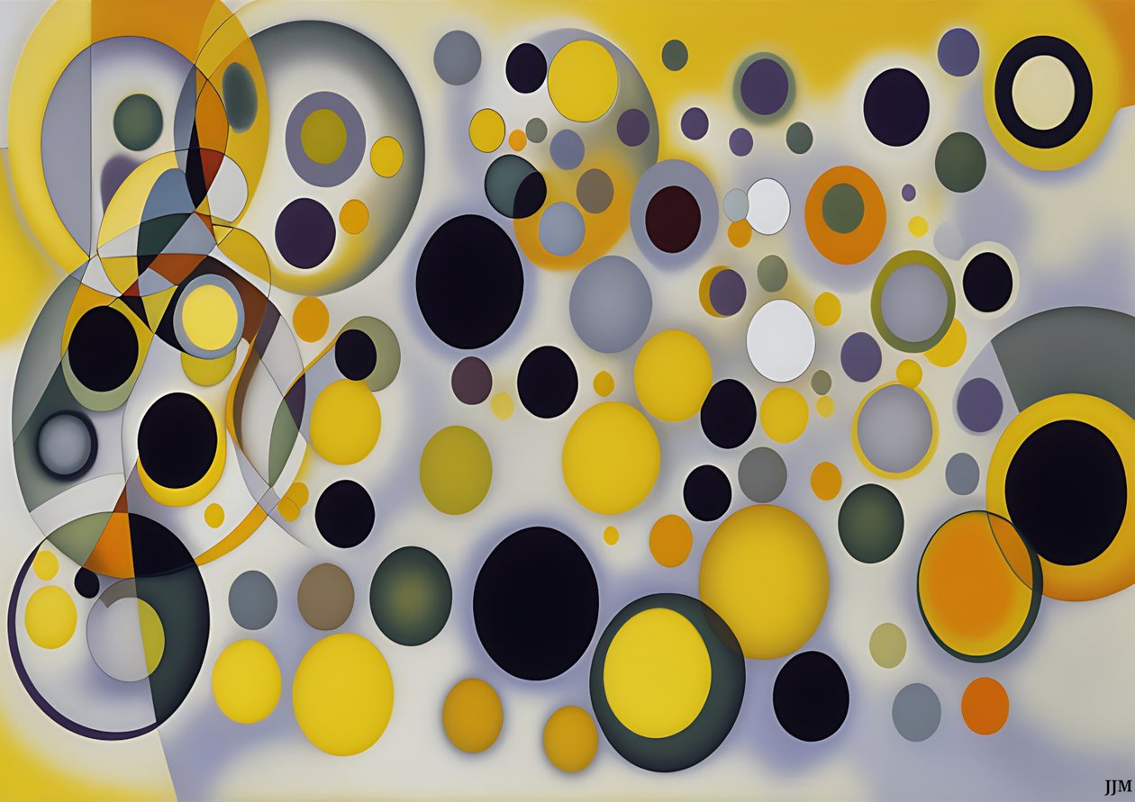 resumen: silver-yellow_circles 4 de Josef Johann Michel