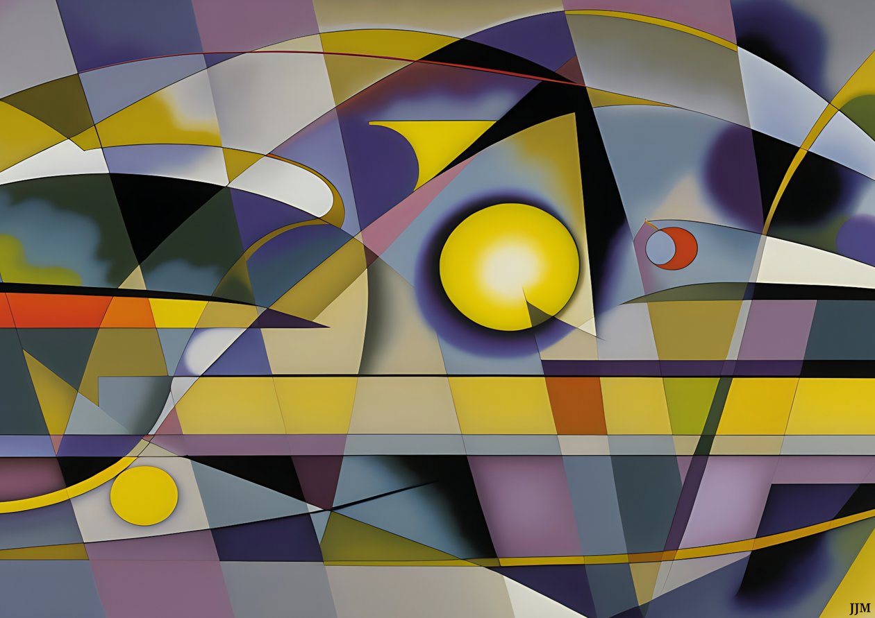 abstracto curva_plata_amarilla 9 de Josef Johann Michel