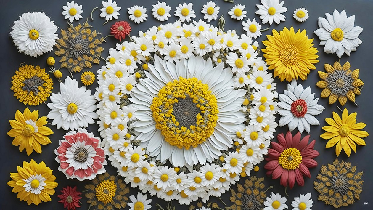mandala:Elementos de manzanilla-matricaria_01 de Josef Johann Michel