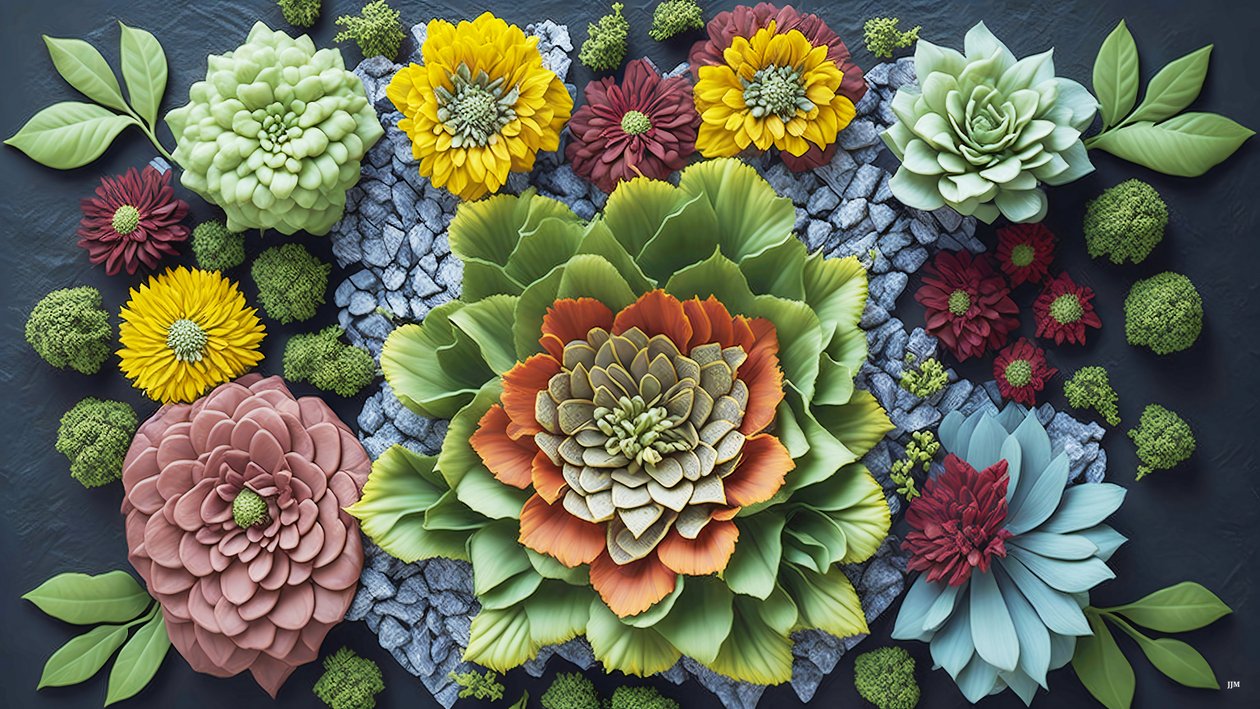 mandala: Kalanchoe elements_01 de Josef Johann Michel