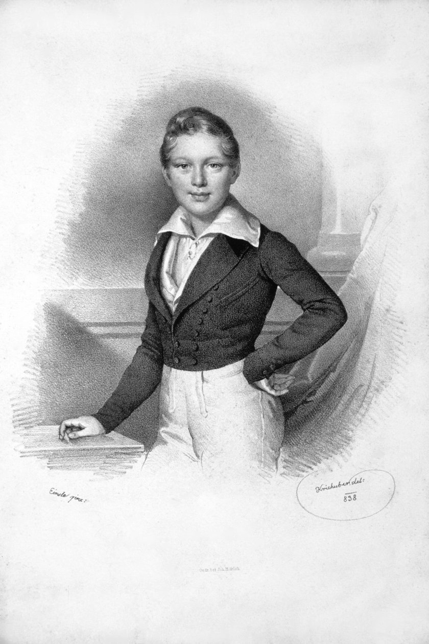 Franz Josef I. 1838 Litografía de Josef Kriehuber