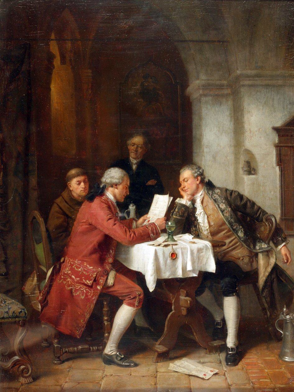 Los anticuarios (óleo sobre tabla) de Josef Munsch