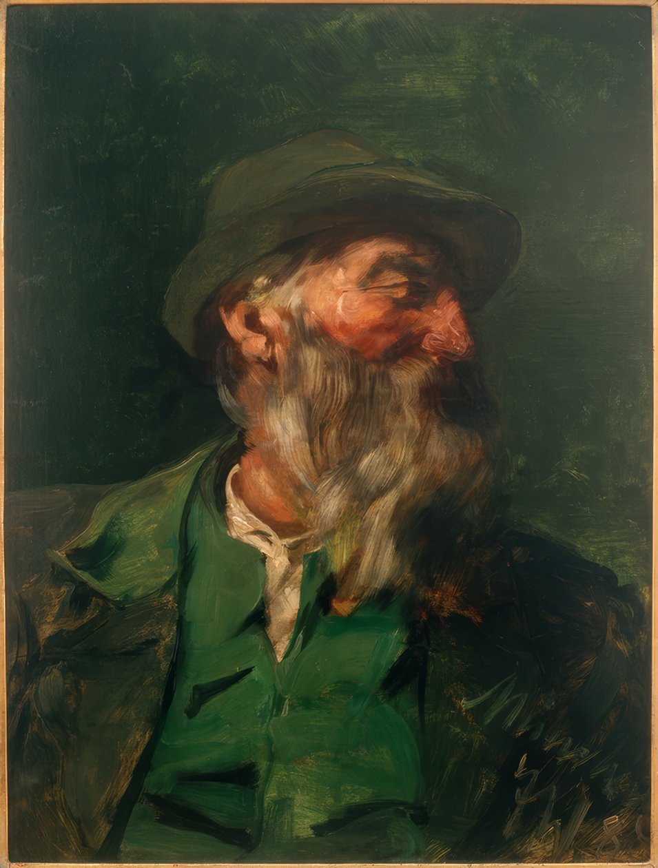 Retrato de un cazador en semiperfil de Josef Wenglein