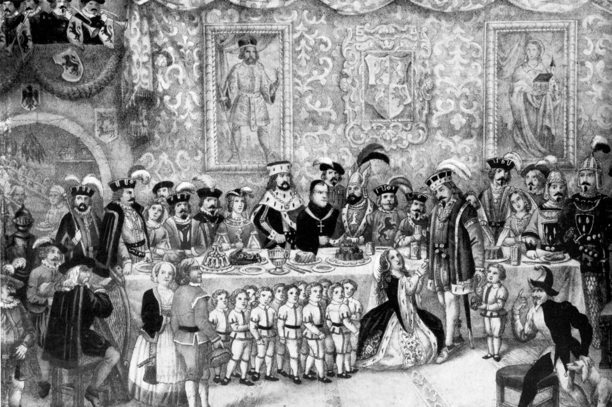 Leyenda de los Welf, representación como juego de carnaval el 3 de marzo de 1862 de Joseph Bayer