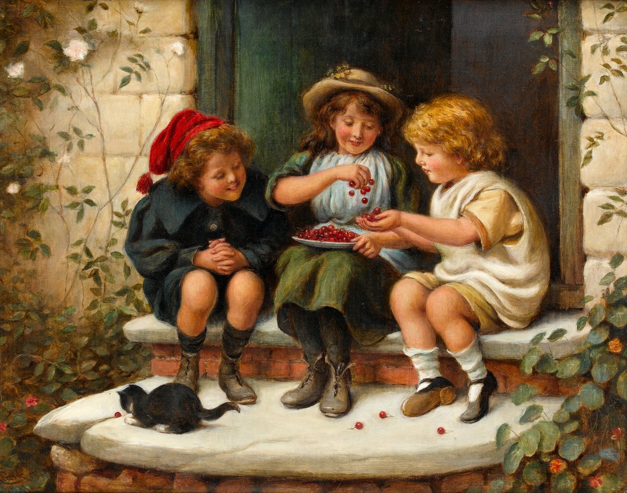 Compartiendo las cerezas, 1897 de Joseph Clark