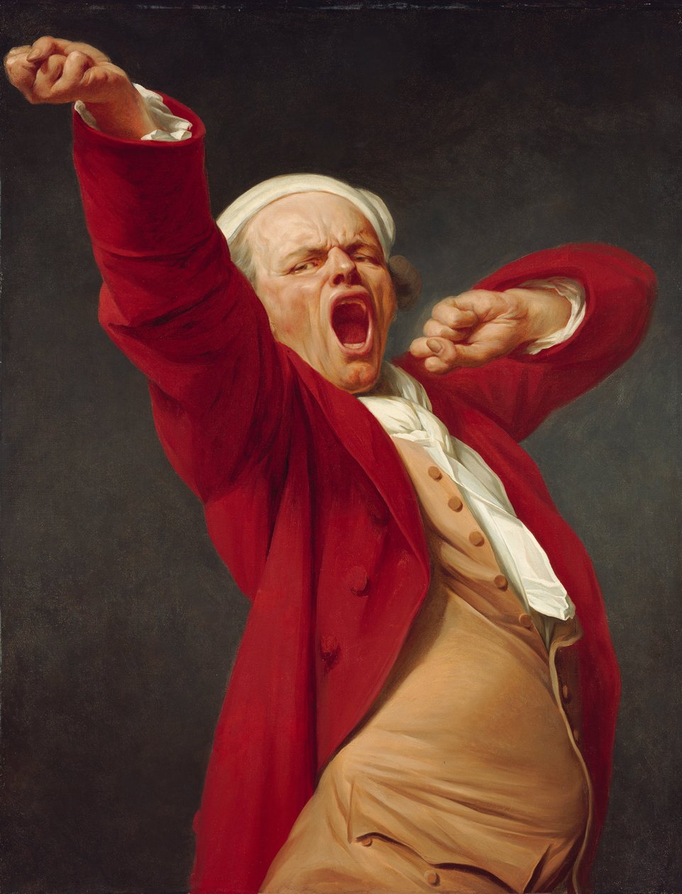 Autorretrato, bostezando de Joseph Ducreux
