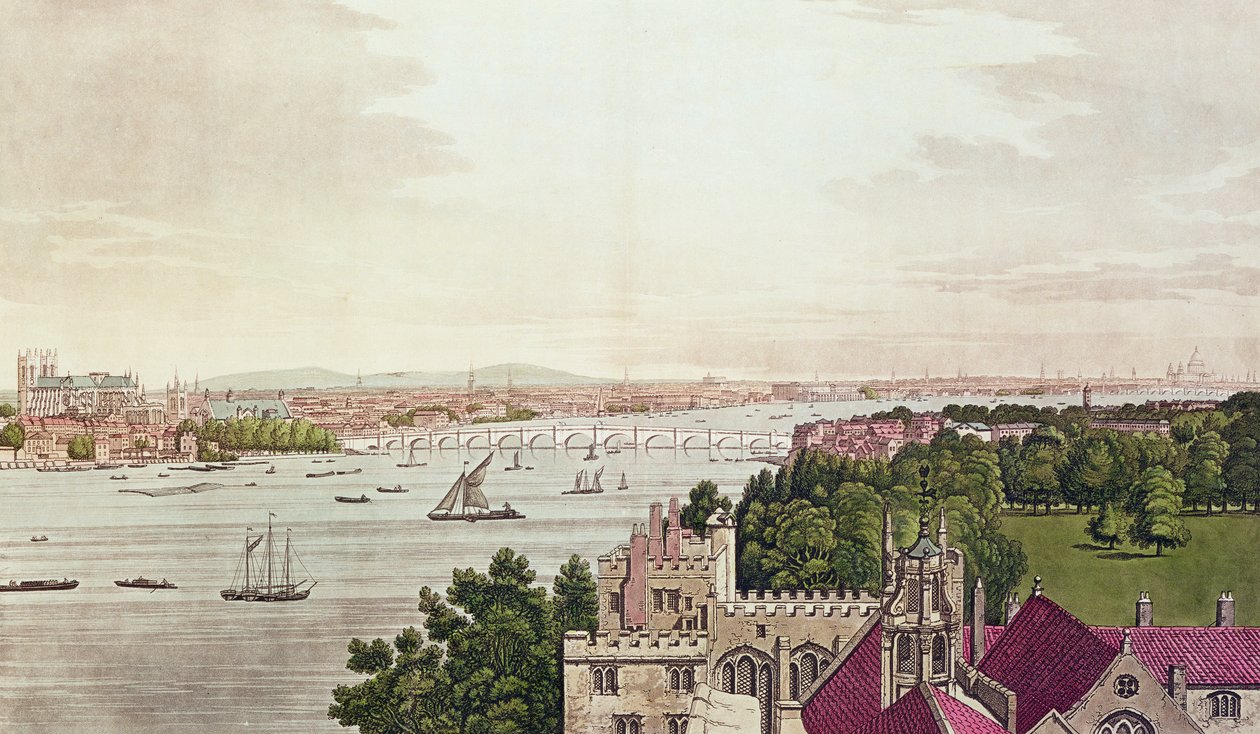 Vista de Londres desde Lambeth, grabado por J.C Stadler, 1795 de Joseph Farington