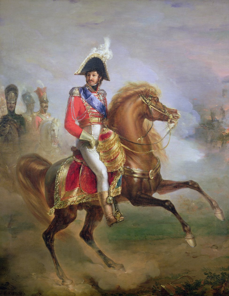 Joachim Murat (1767-1815) a caballo, 1814-15 de Joseph Franque