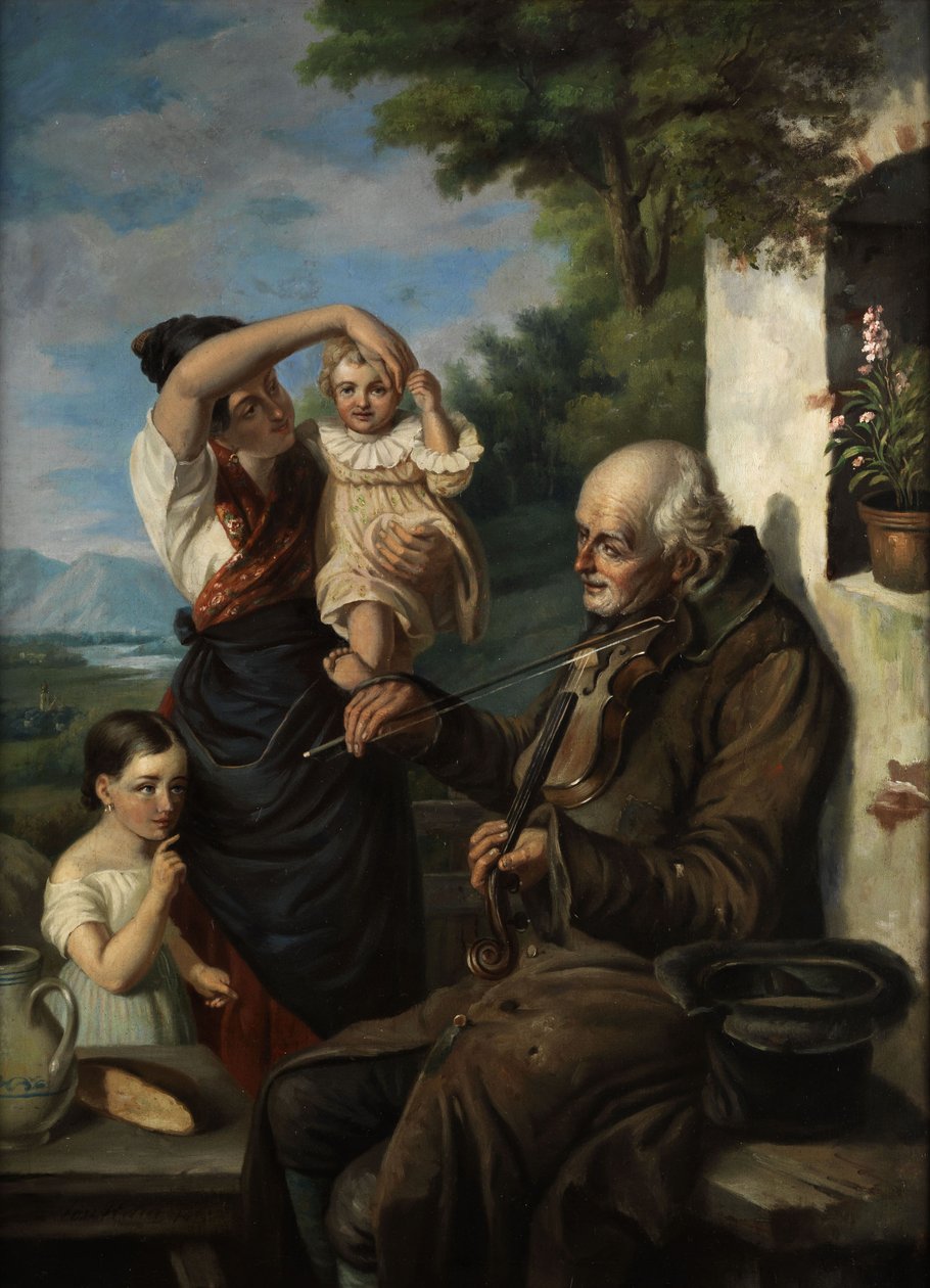 Viejo músico mendigo de Joseph Haier