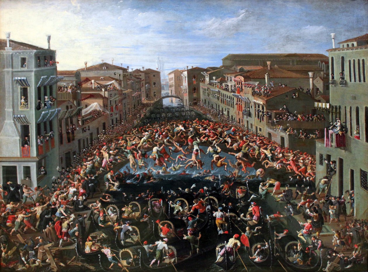 Competencia en el Ponte dei Pugni en Venecia de Joseph Heintz der Jüngere
