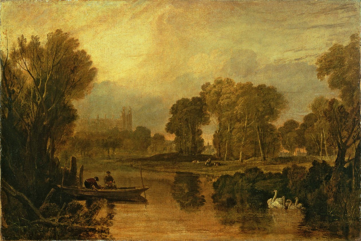 Eton College desde el río, o El Támesis en Eton, c.1808 de Joseph Mallord William Turner