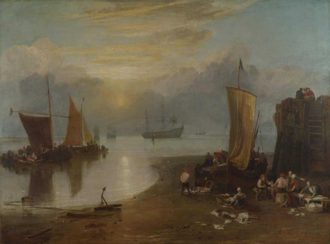 Pescadores limpiando y vendiendo la captura de Joseph Mallord William Turner