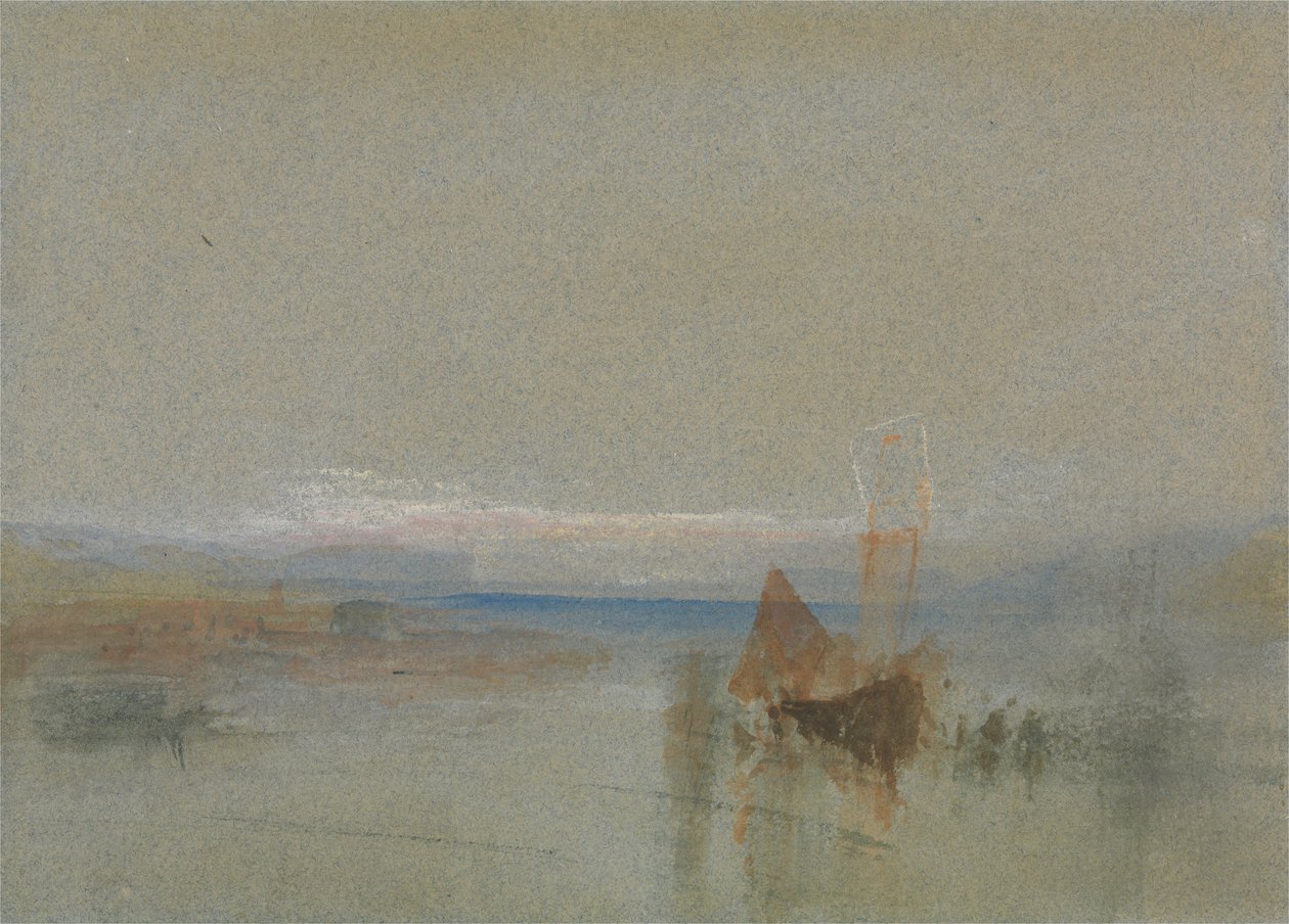 Barcos de pesca calmados frente a Le Havre de Joseph Mallord William Turner