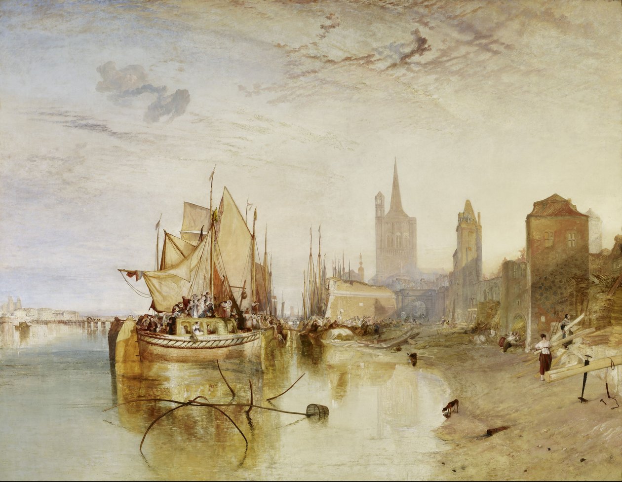 La llegada de un barco de correo, tarde de Joseph Mallord William Turner