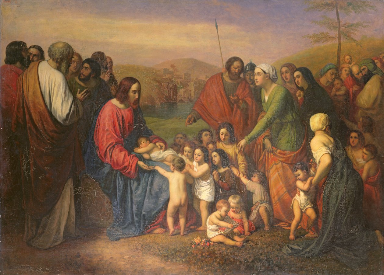 Dejad que los niños vengan a mí, 1837 de Joseph Nicolas Robert Fleury