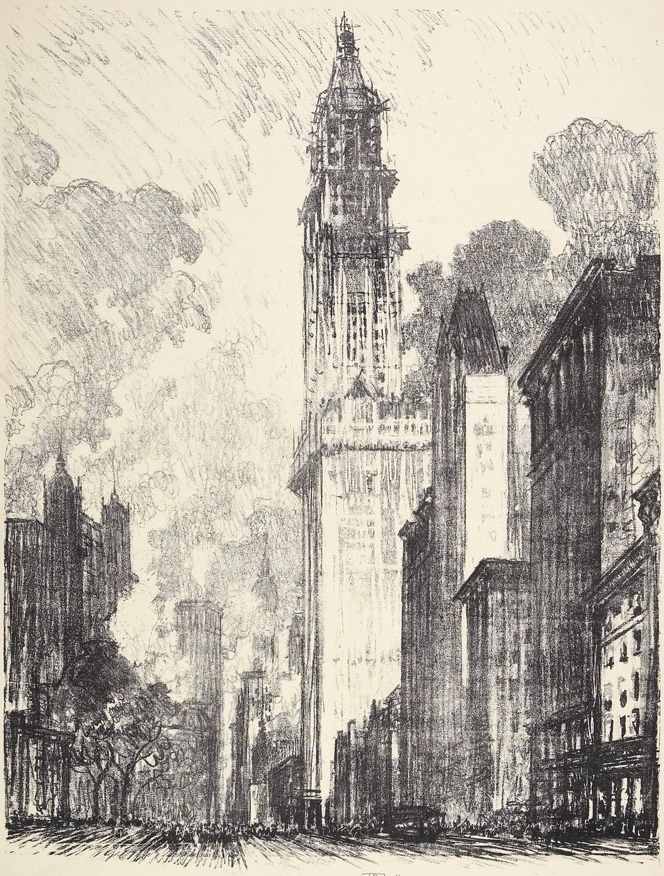 El Edificio Woolworth de Joseph Pennell