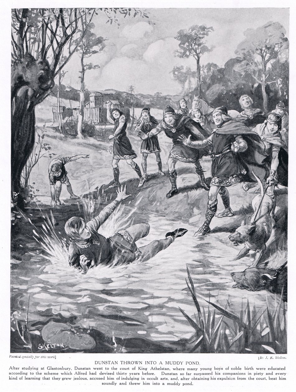 Dunstan arrojado a un estanque fangoso, años 1920 de Joseph Ratcliffe Skelton