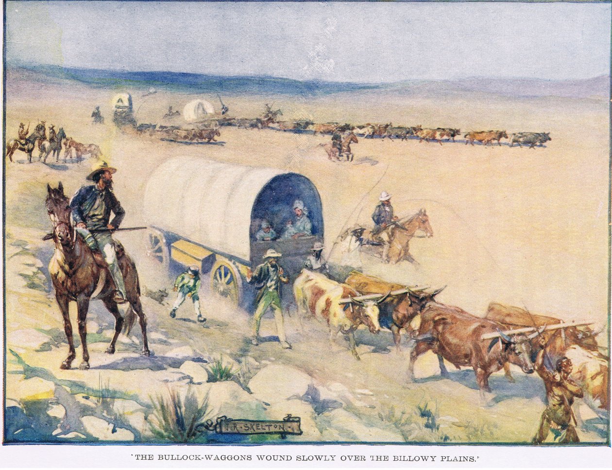 Los carros de bueyes avanzaban lentamente sobre las llanuras onduladas de Joseph Ratcliffe Skelton