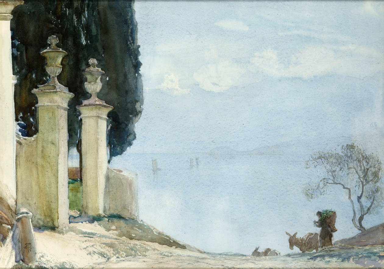 Un día azul en Como, c.1900 de Joseph Walter West