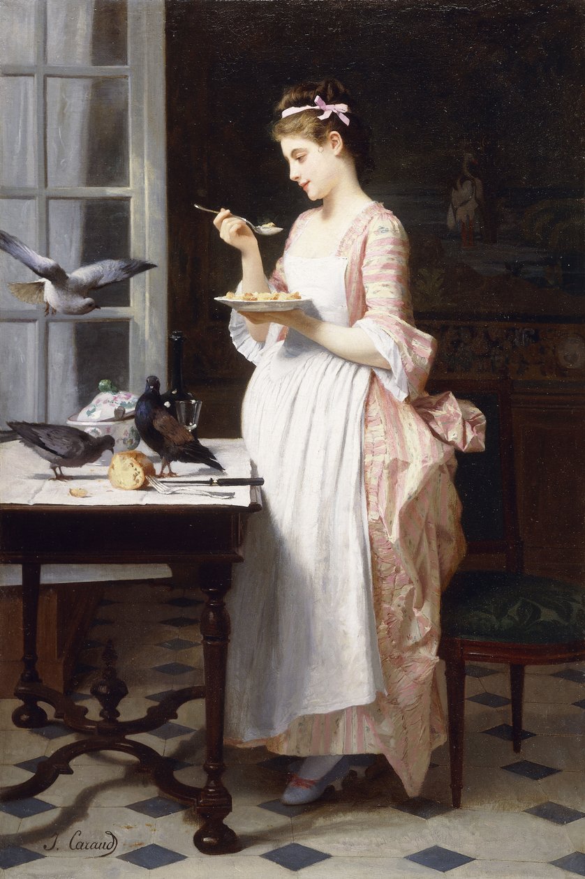 Alimentando a las Palomas de Joseph Caraud