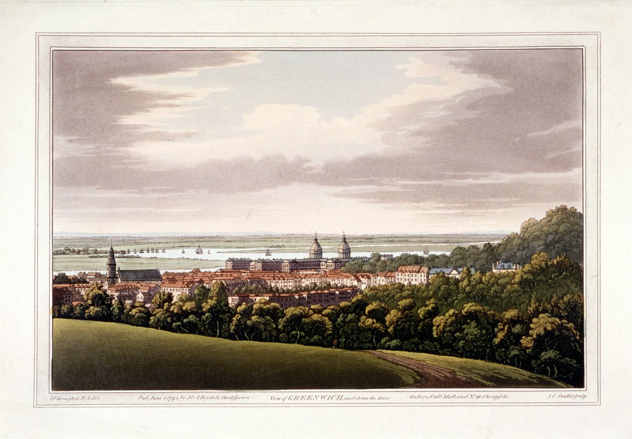 Vista de Greenwich, Londres, 1795 de Joseph Constantine Stadler