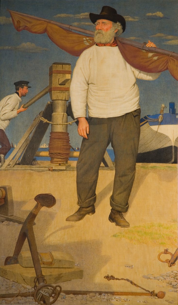 Pescador llevando una vela, 1907 de Joseph Edward Southall