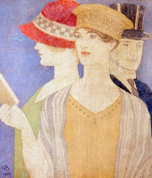 Visitantes a una exposición de Joseph Edward Southall