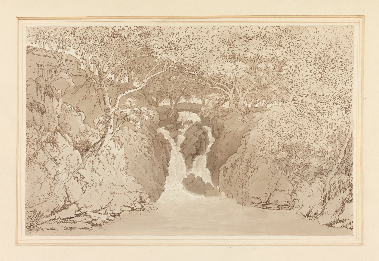 Cascada inferior de Rydal de Joseph Farington