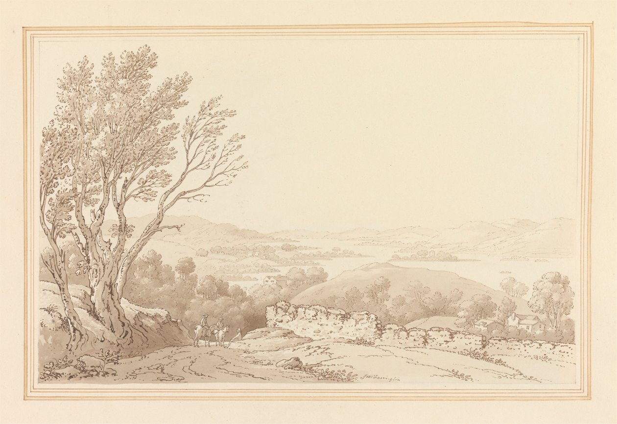 Vista de Windermere desde Barig de Joseph Farington
