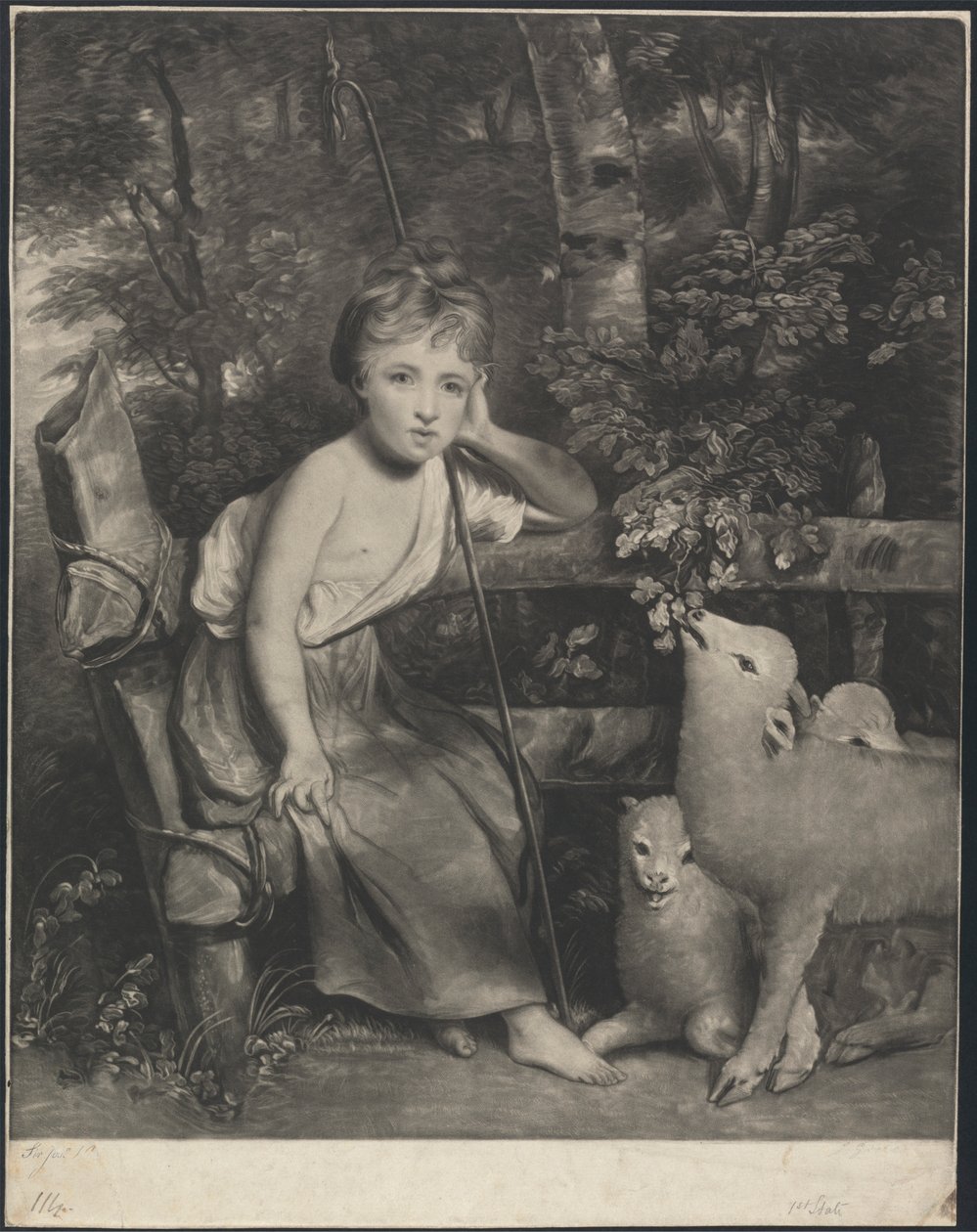 La Srta. Mary Palmer como "La Joven Pastora" de Joseph Grozer