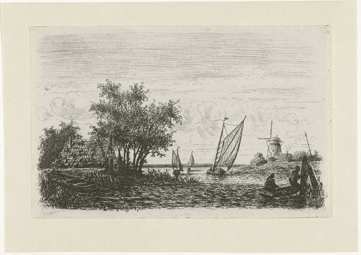 Barcos en un lago de Joseph Hartogensis