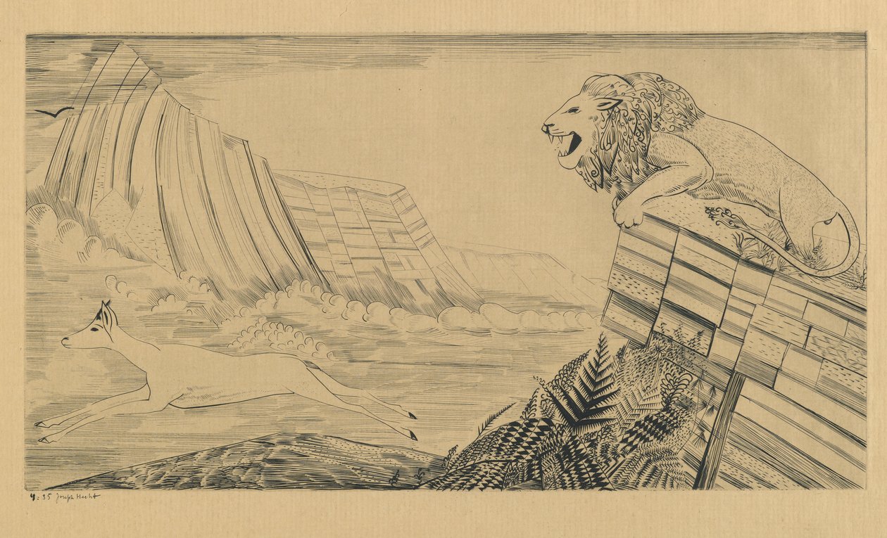 León y gacela de Joseph Hecht