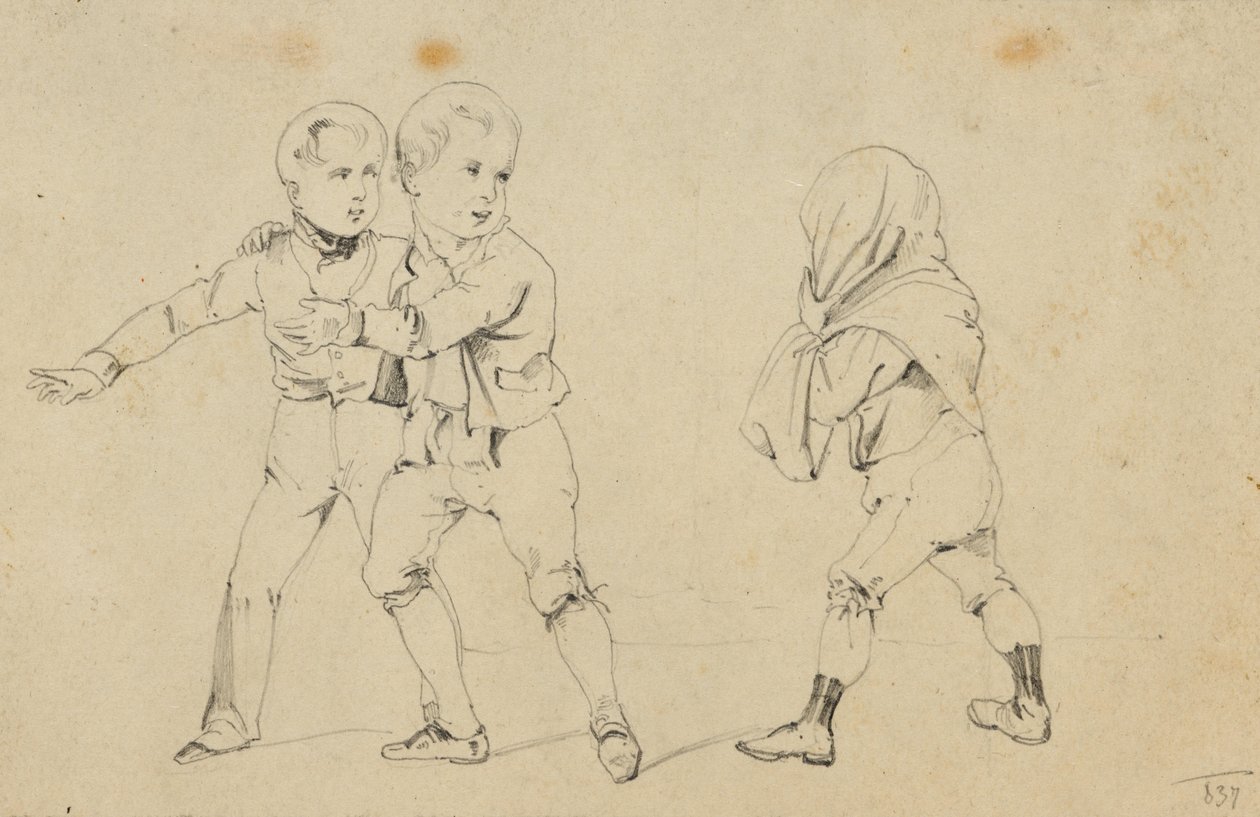 Tres niños jugando de Joseph Heicke