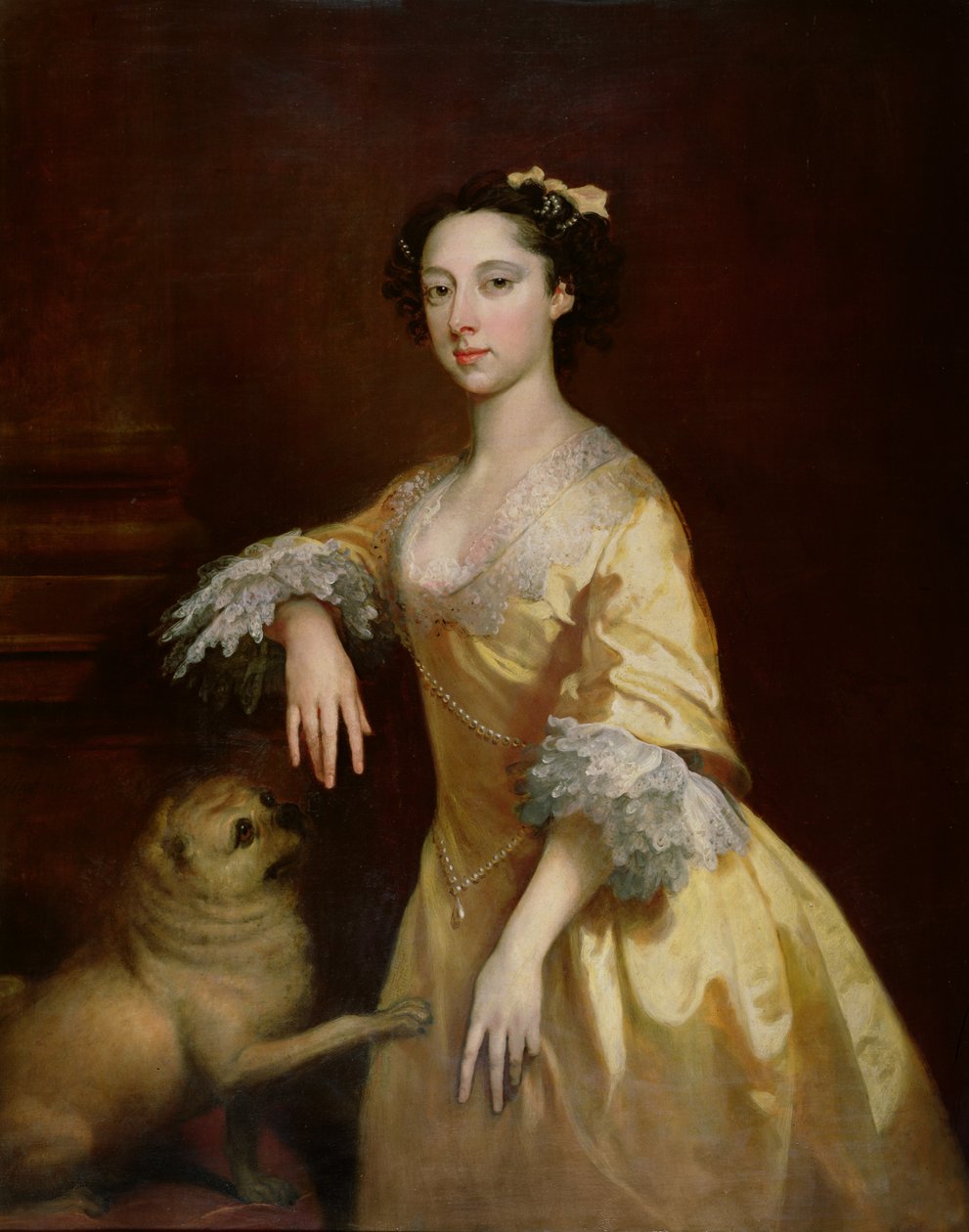 Dama con un perro pug de Joseph Highmore