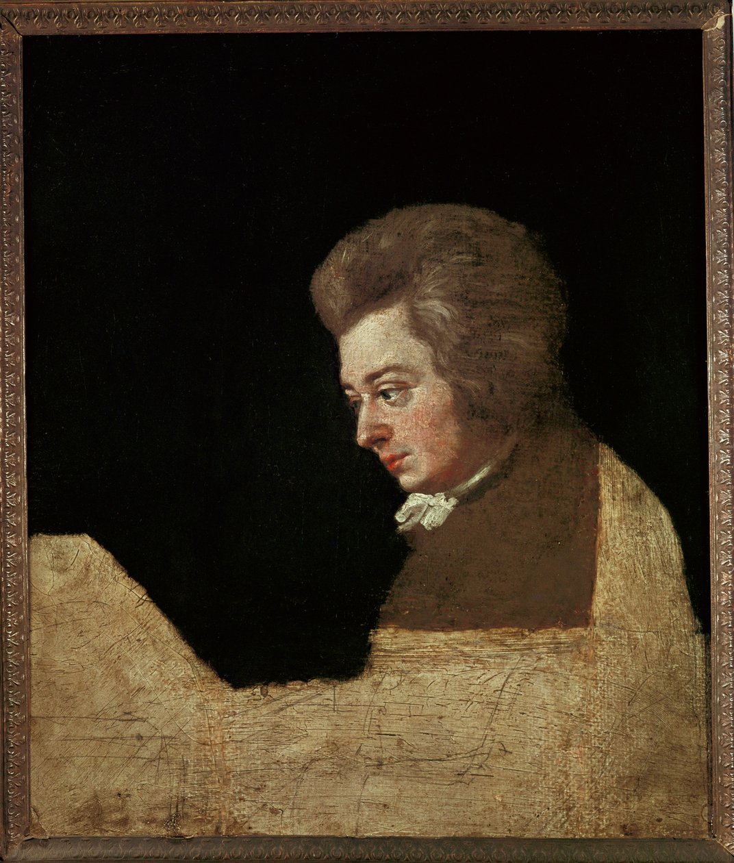 Wolfgang Amadeus Mozart ... (óleo sobre lienzo) de Joseph Lange