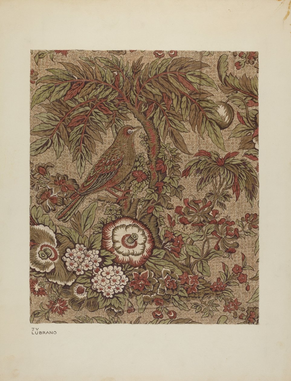 Chintz de algodón impreso, c. 1940 de Joseph Lubrano