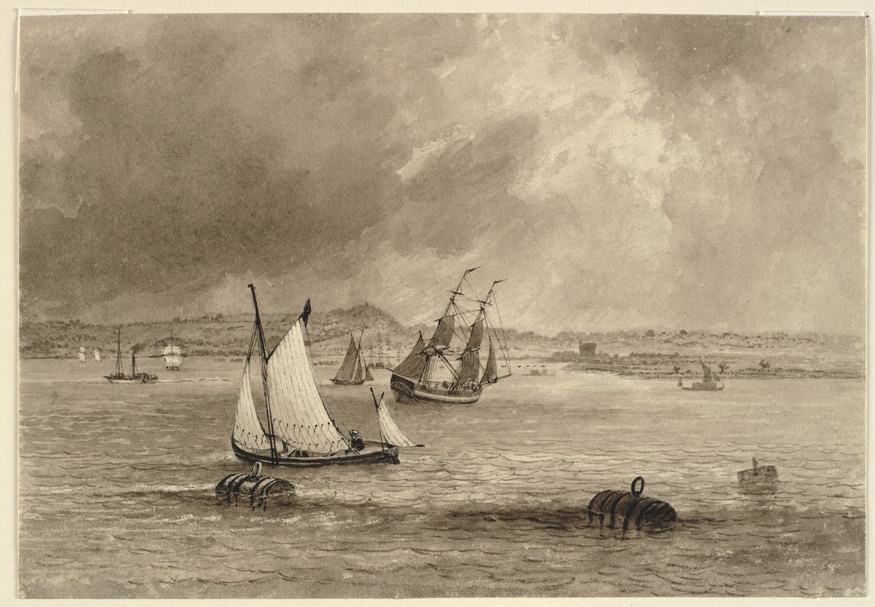 Barcos en la costa de Joseph Murray Ince