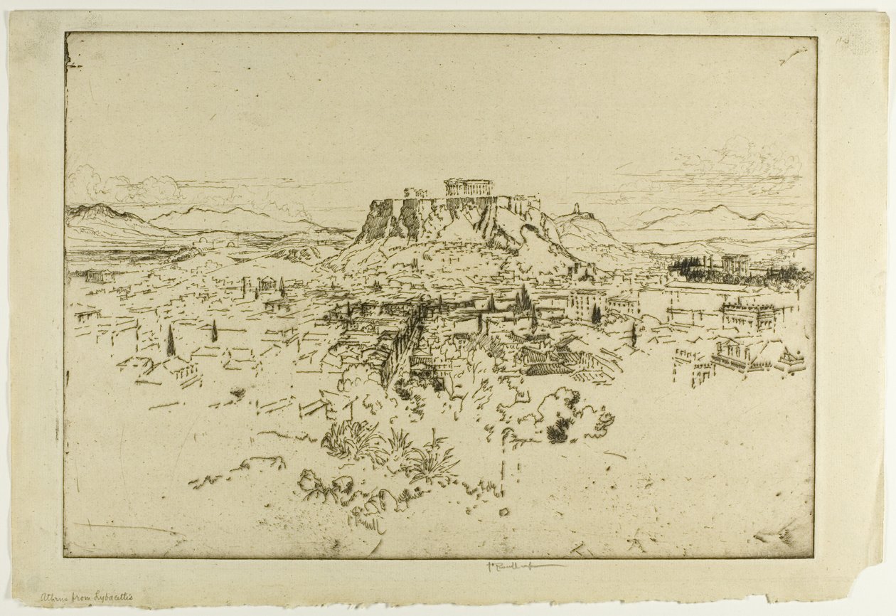 Atenas desde el Monte Lybacettus de Joseph Pennell